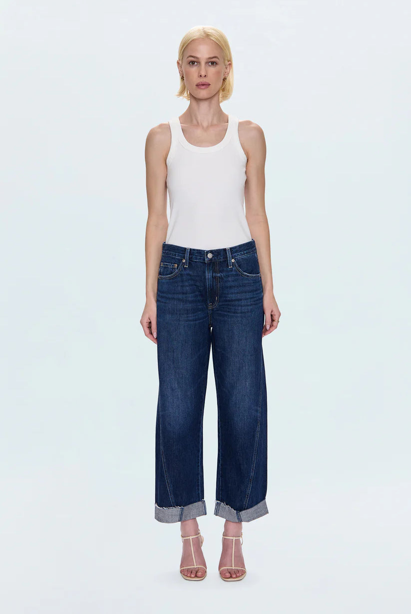 Pistola Women's Kacey Mid Rise Cuffed Boyfriend Pant