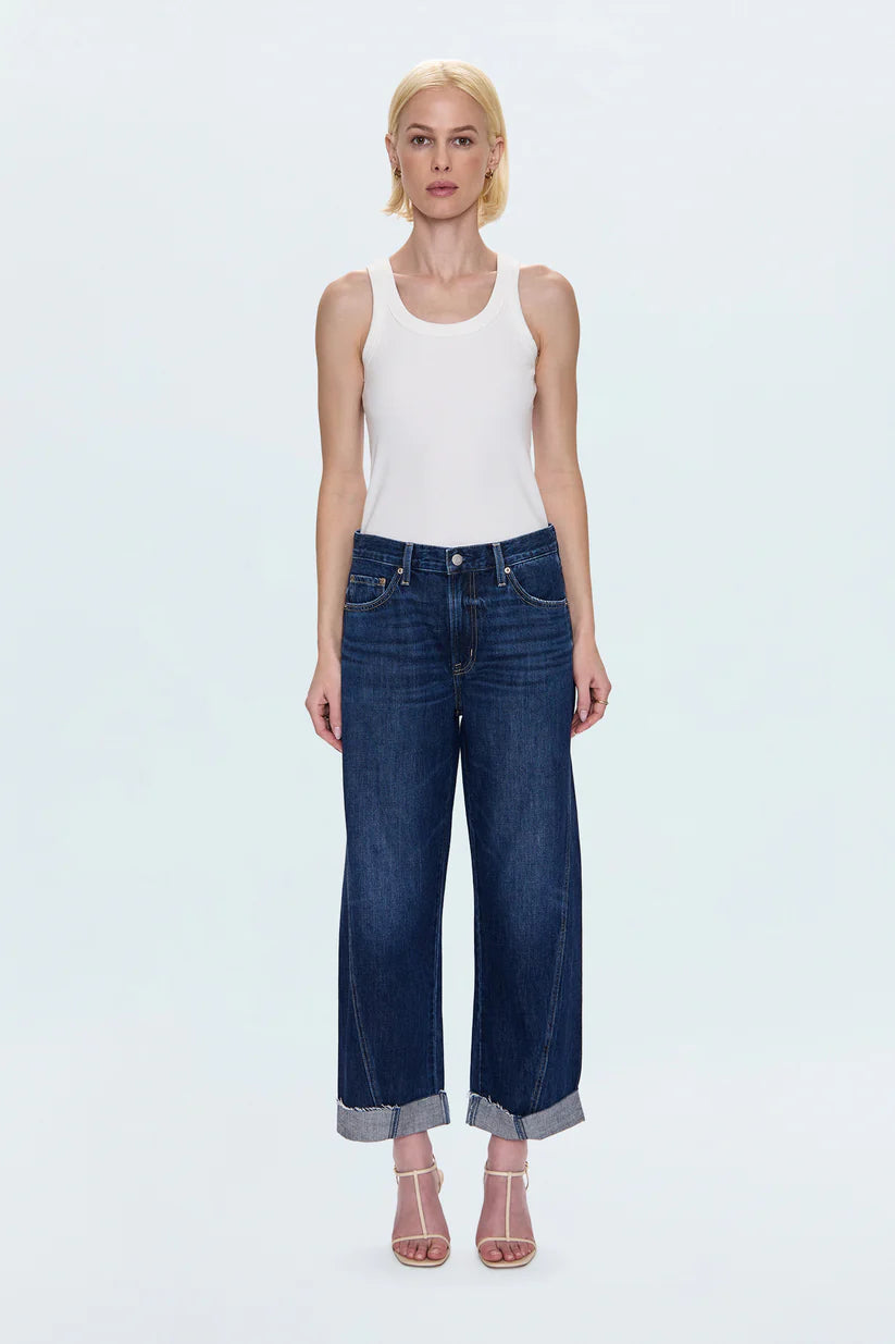 Pistola Women's Kacey Mid Rise Cuffed Boyfriend Pant