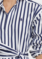 Ralph Lauren Women's Belted Striped Cotton Shirtdress
