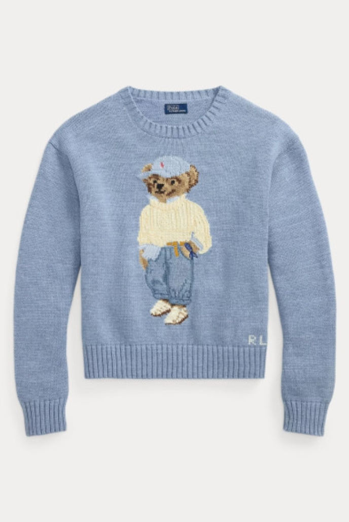 Ralph Lauren Women's Cotton Bear Pullover Sweater
