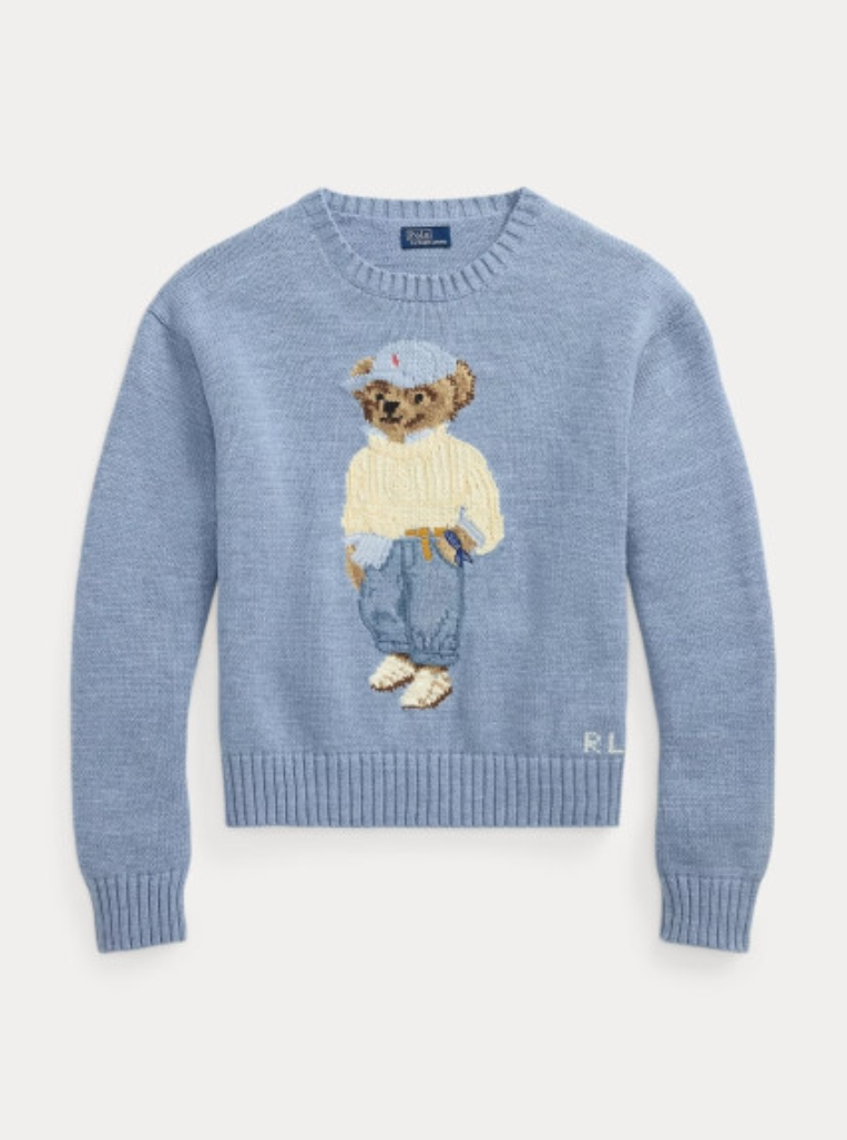 Ralph Lauren Women's Cotton Bear Pullover Sweater
