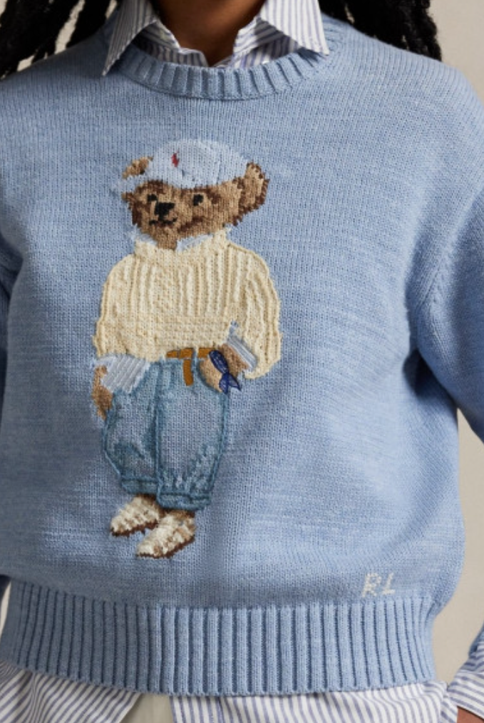 Ralph Lauren Women's Cotton Bear Pullover Sweater