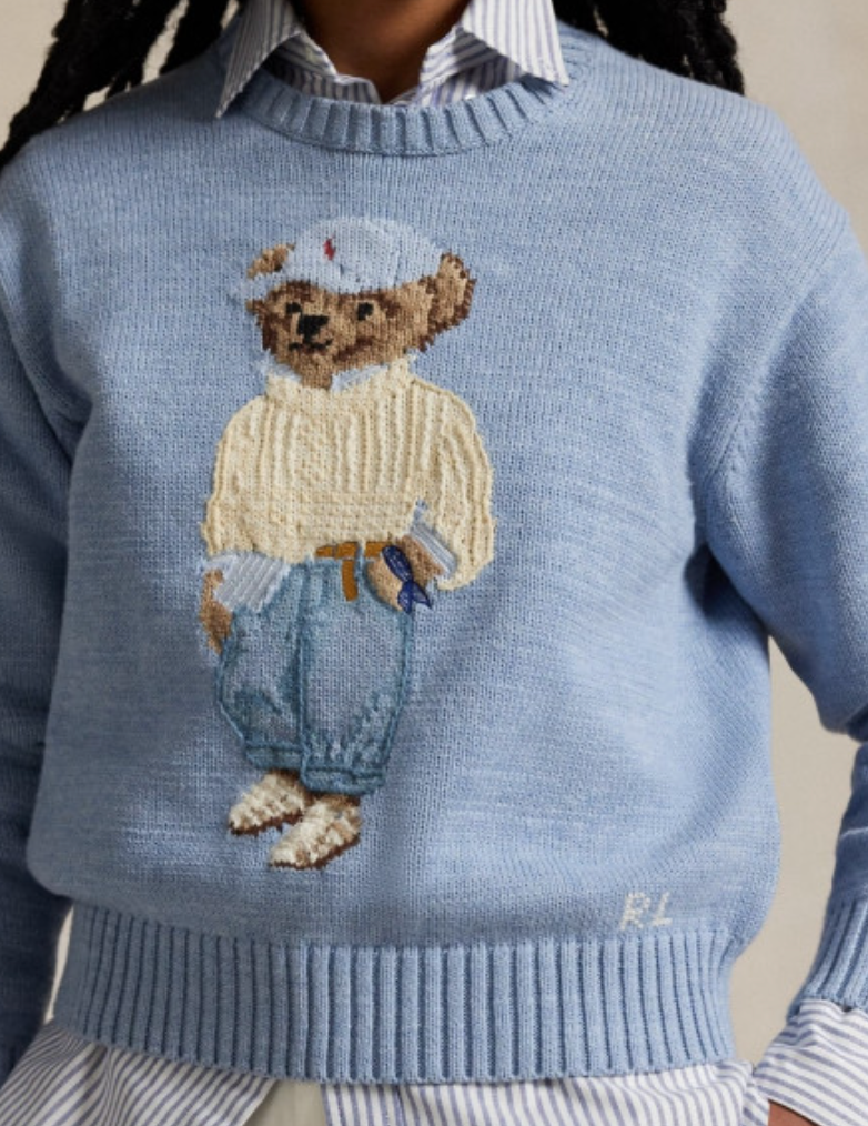 Ralph Lauren Women's Cotton Bear Pullover Sweater