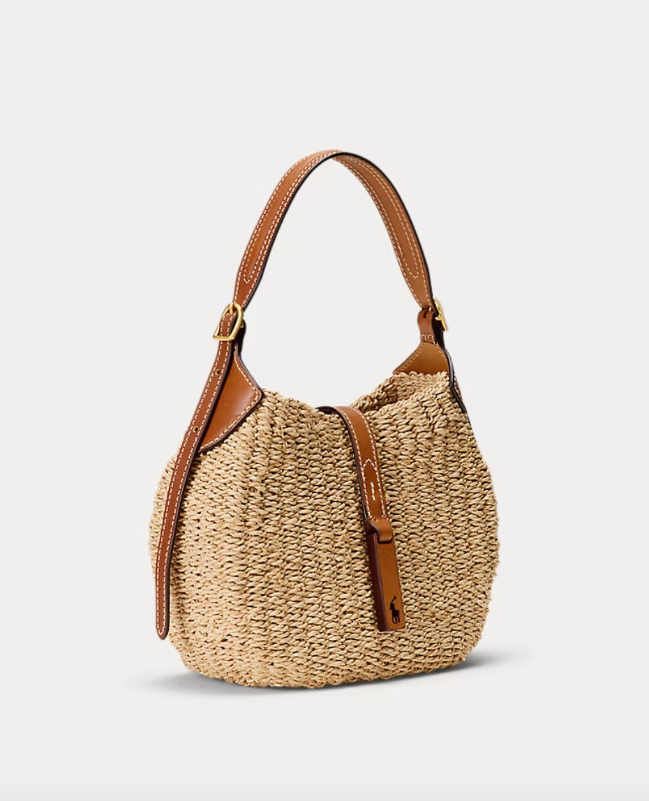 Ralph Lauren Women's ID Raffia Small Shoulder Bag