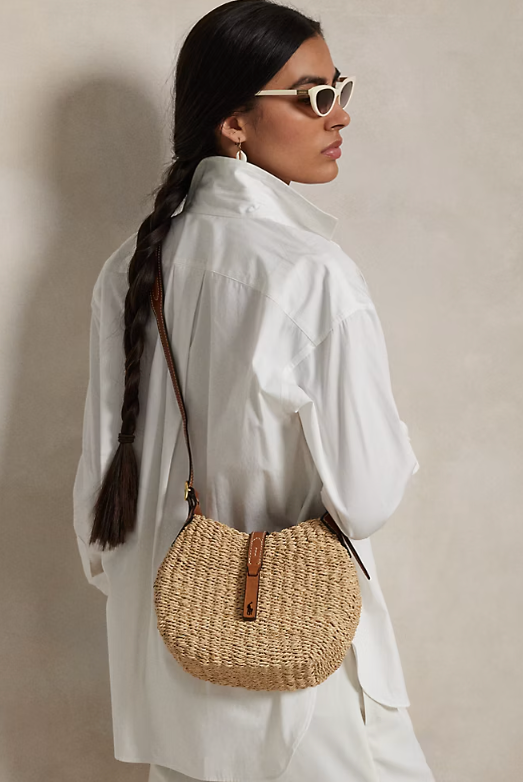 Ralph Lauren Women's ID Raffia Small Shoulder Bag