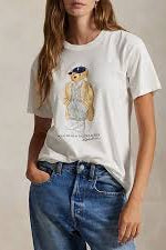 Ralph Lauren Women's  Polo Bear Cotton Jersey T-Shirt White