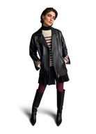 Riani Women's Biker-Style Lamb Nappa Leather Jacket