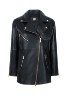 Riani Women's Biker-Style Lamb Nappa Leather Jacket