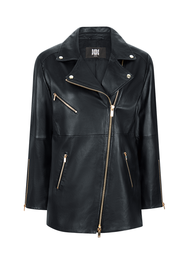 Riani Women's Biker-Style Lamb Nappa Leather Jacket