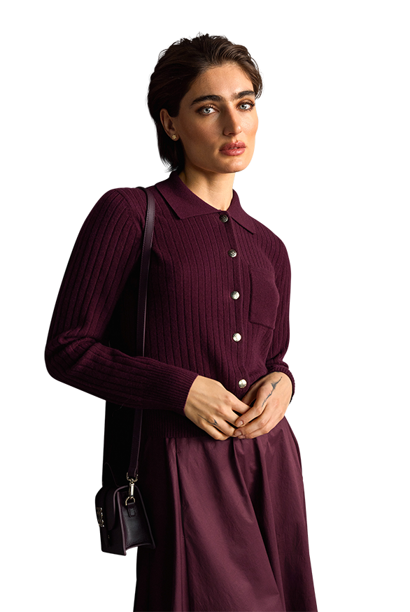 Riani Women's Cardigan with Polo Collar
