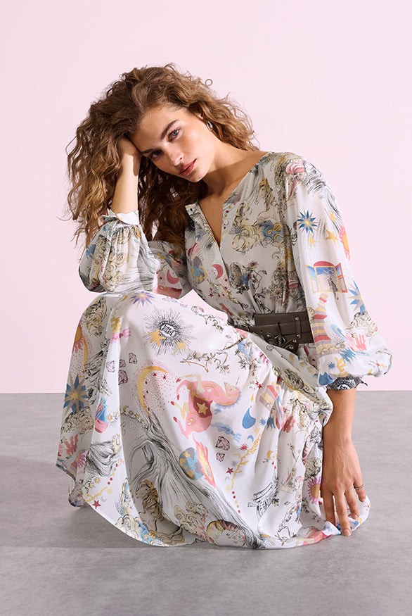 Riani Women's Maxi Dress with Dreamscape Print