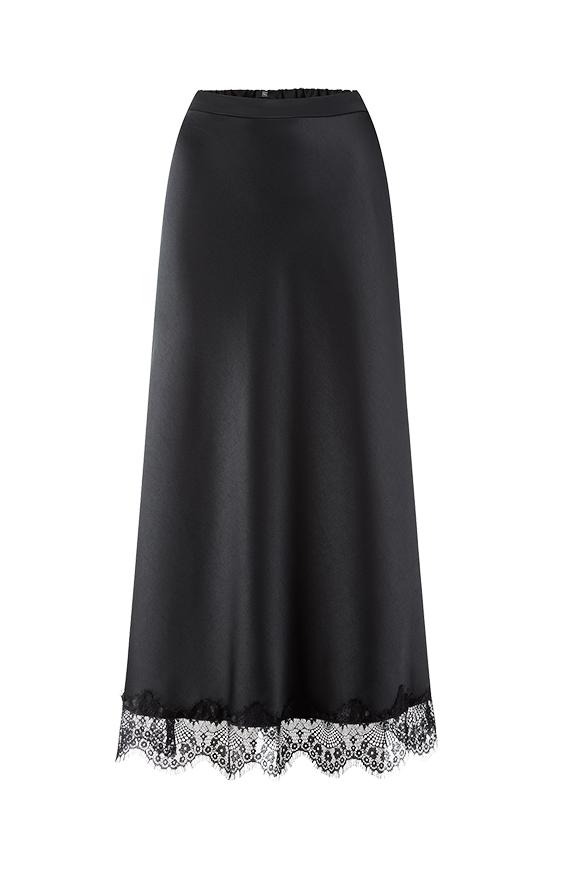 Riani Women's Satin and Lace Maxi Skirt