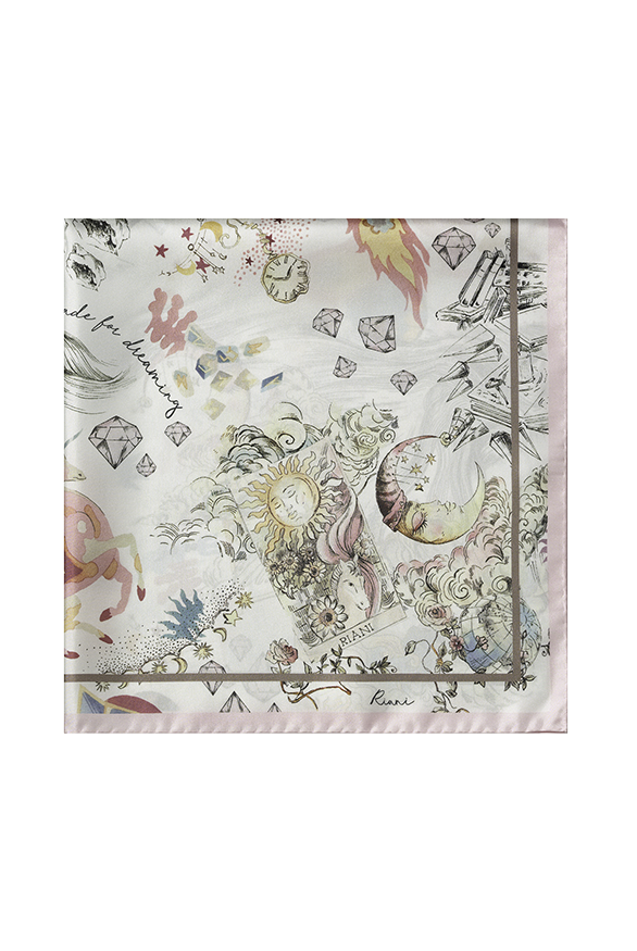 Riani Women's Silk Scarf with Dreamscape Print