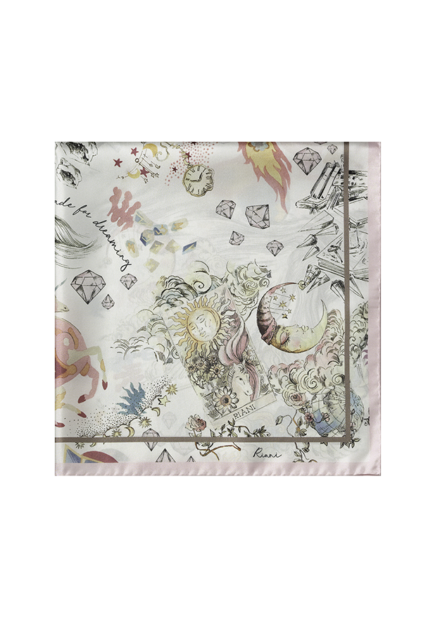 Riani Women's Silk Scarf with Dreamscape Print