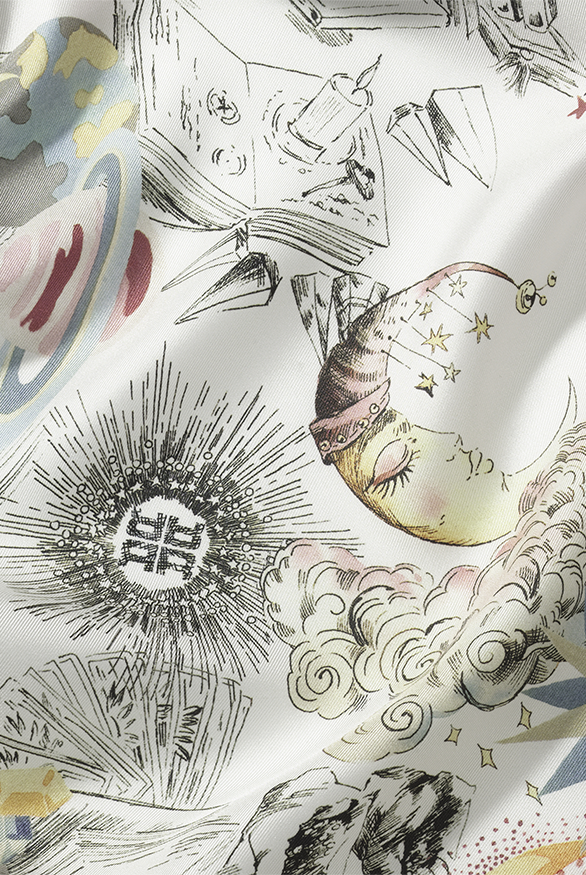 Riani Women's Silk Scarf with Dreamscape Print