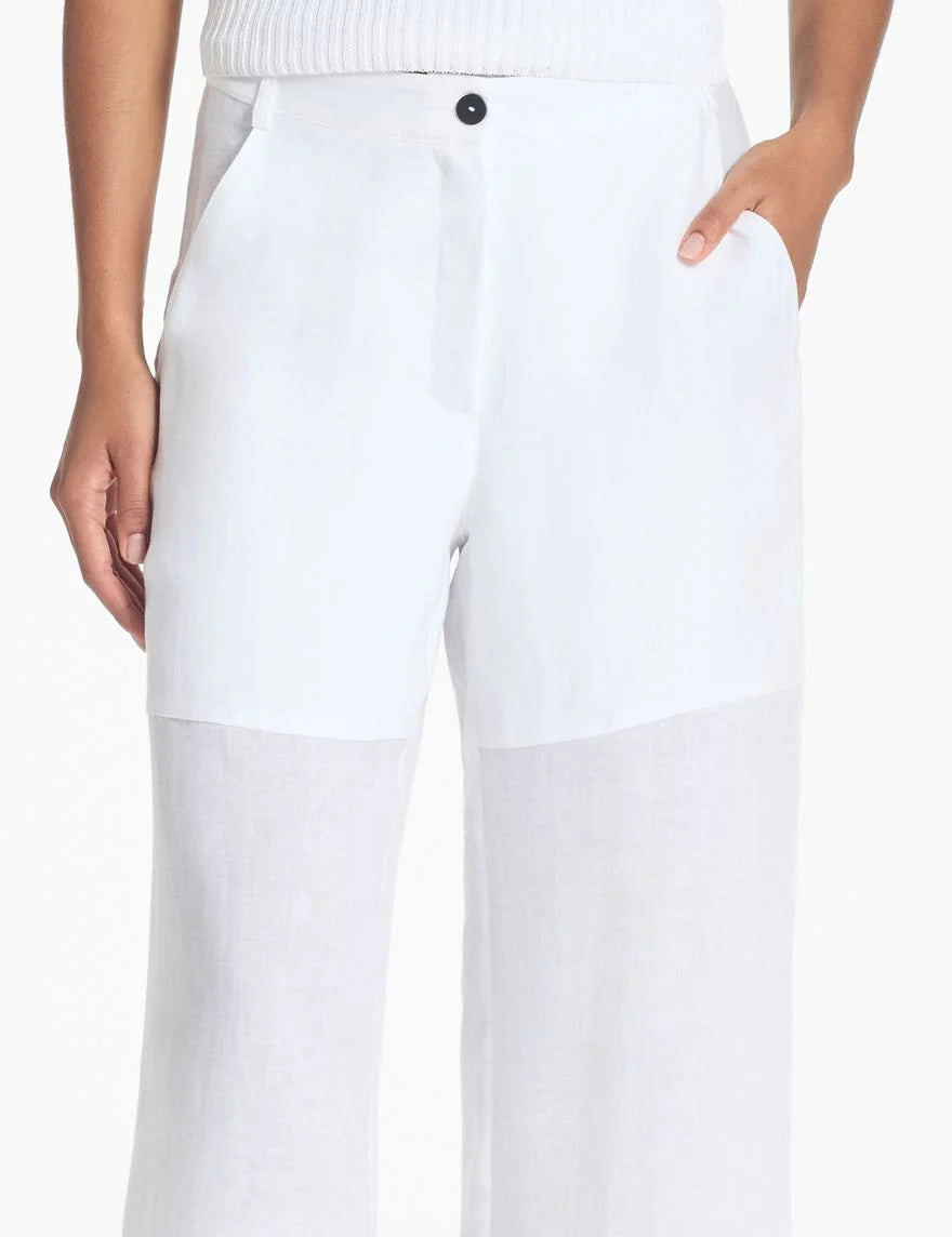 Sarah Pacini Women's Wide-Leg Linen Pant