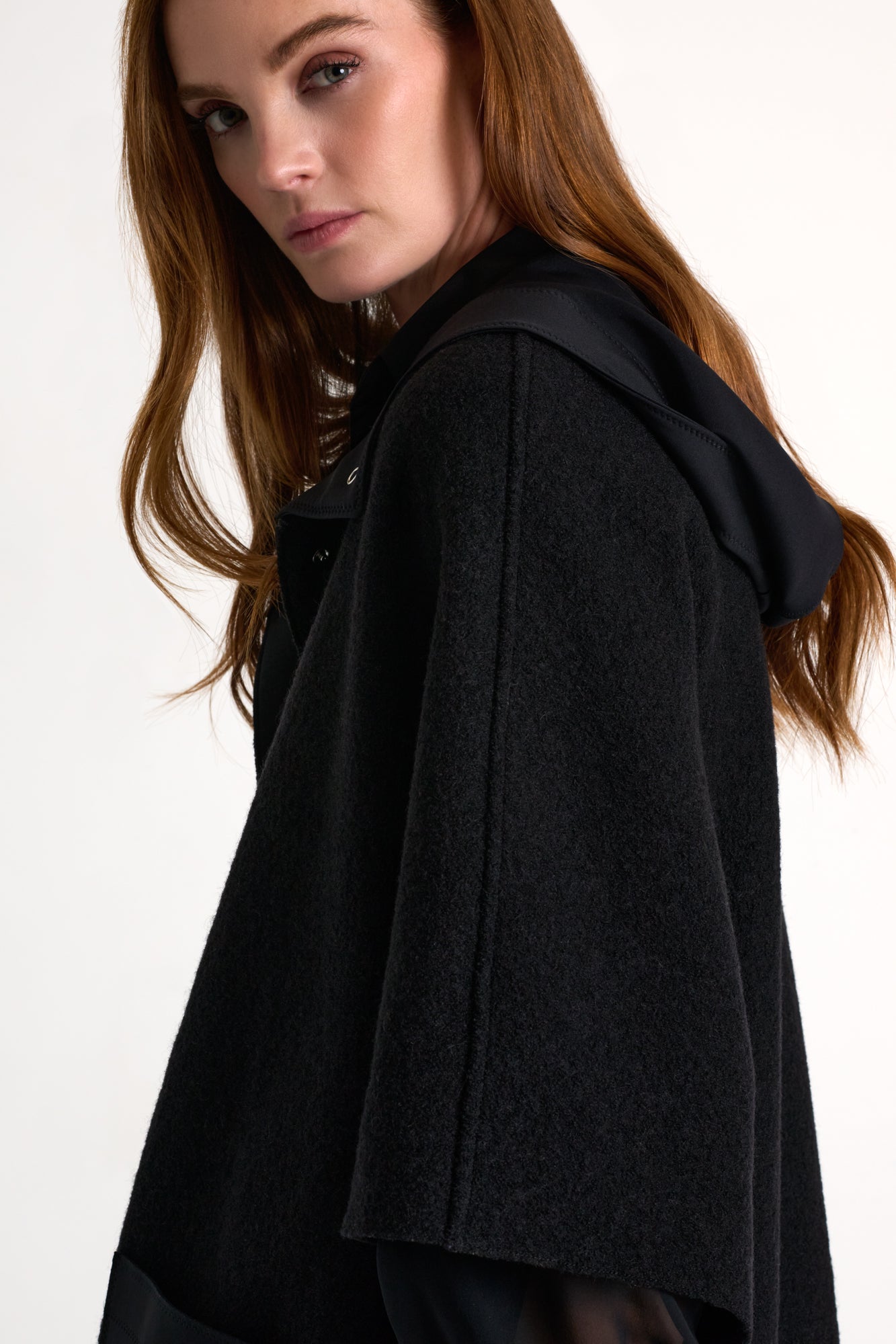 Shan Women's Wool Hooded Cape