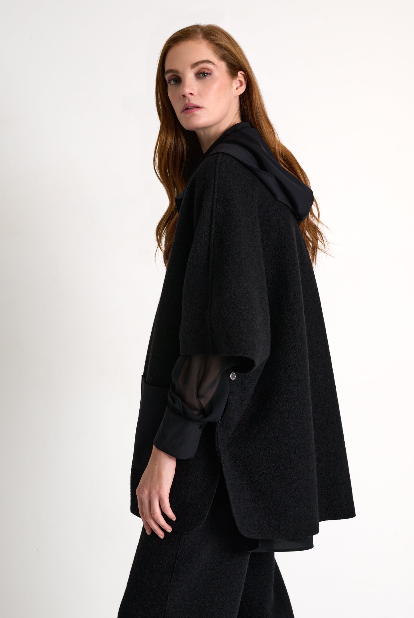 Shan Women's Wool Hooded Cape