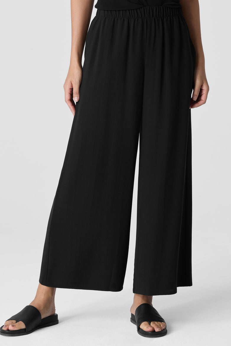 Silk Georgette Crepe Wide-Leg Pant