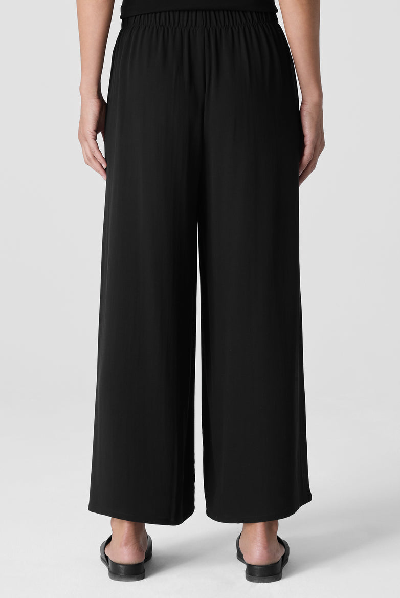 Silk Georgette Crepe Wide-Leg Pant