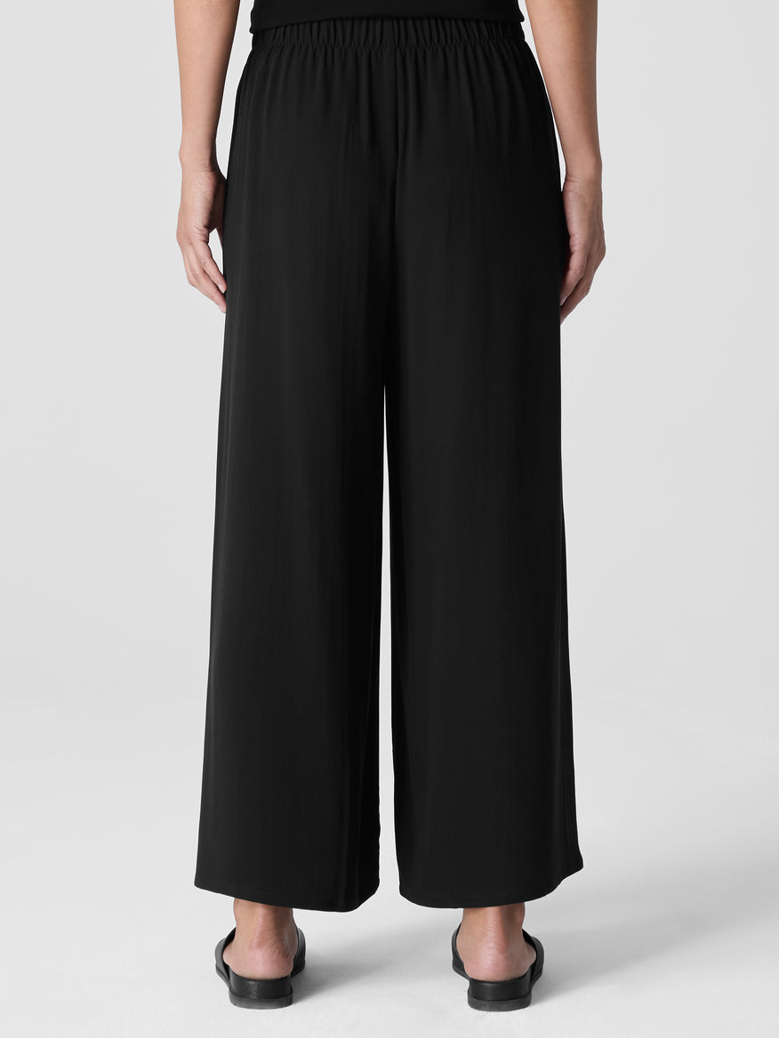 Silk Georgette Crepe Wide-Leg Pant
