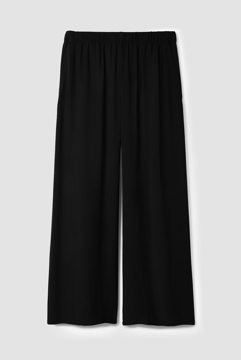 Silk Georgette Crepe Wide-Leg Pant