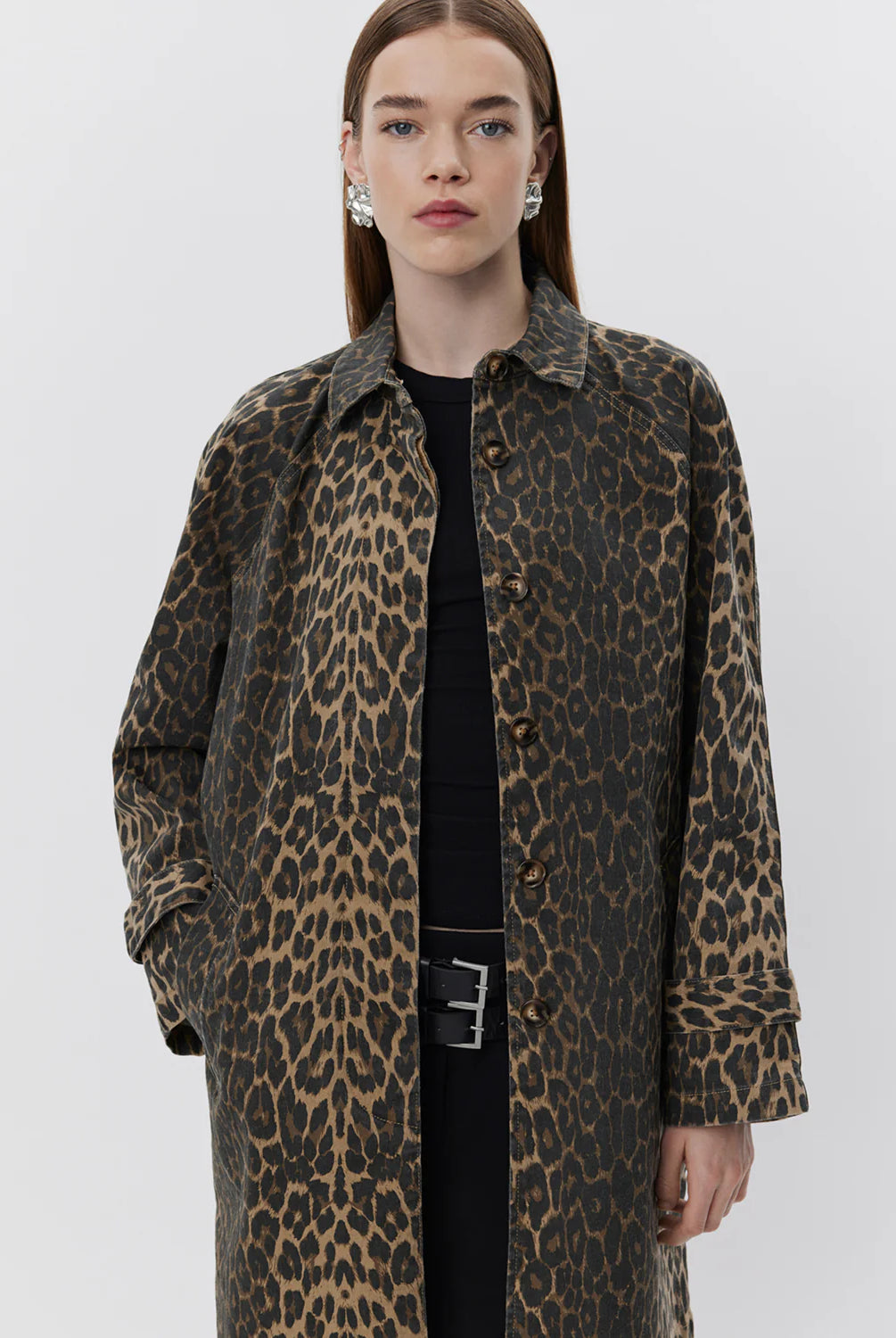 Sofie Schnoor Women's Leopard Trench Coat