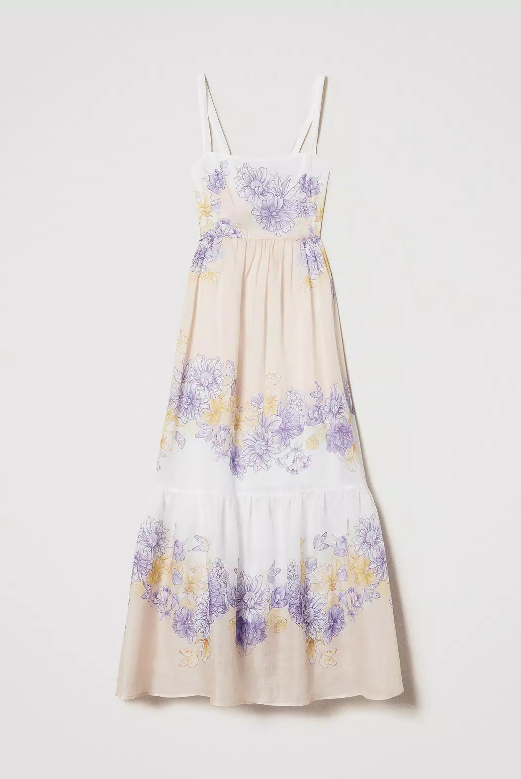 Twinset Women's Long Floral Ramie Bustier Dress