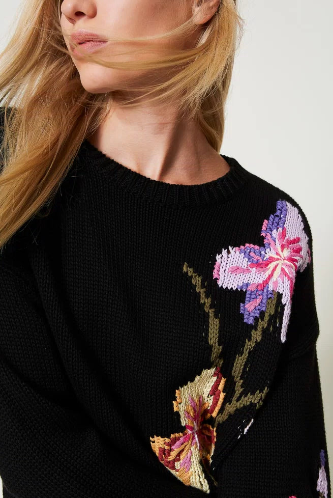 Twinset Women's Sweater With Hand Embroidery