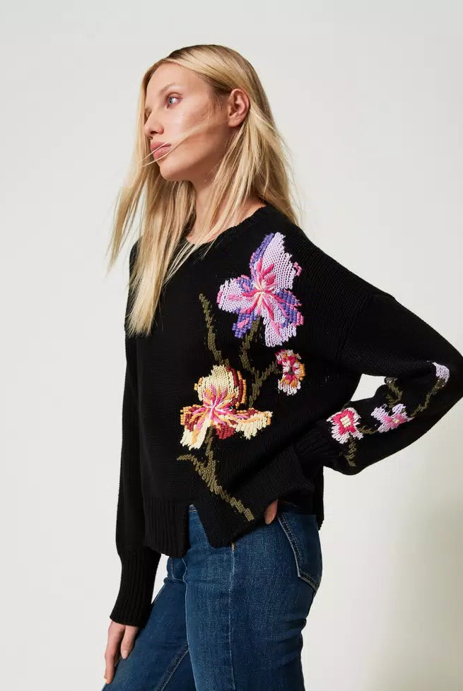 Twinset Women's Sweater With Hand Embroidery