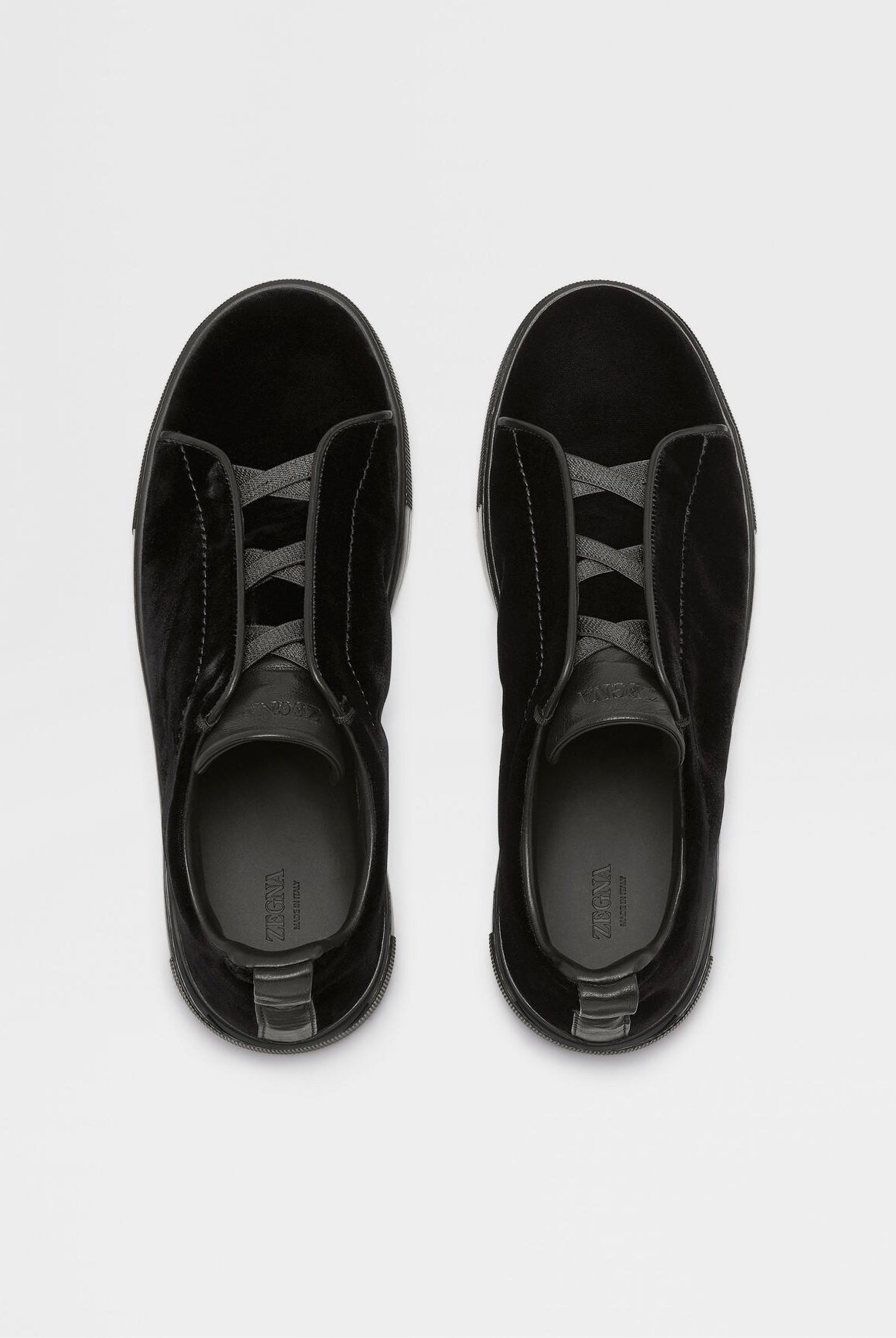 Zegna Men's Black Velvet Triple Stitch™ Sneakers