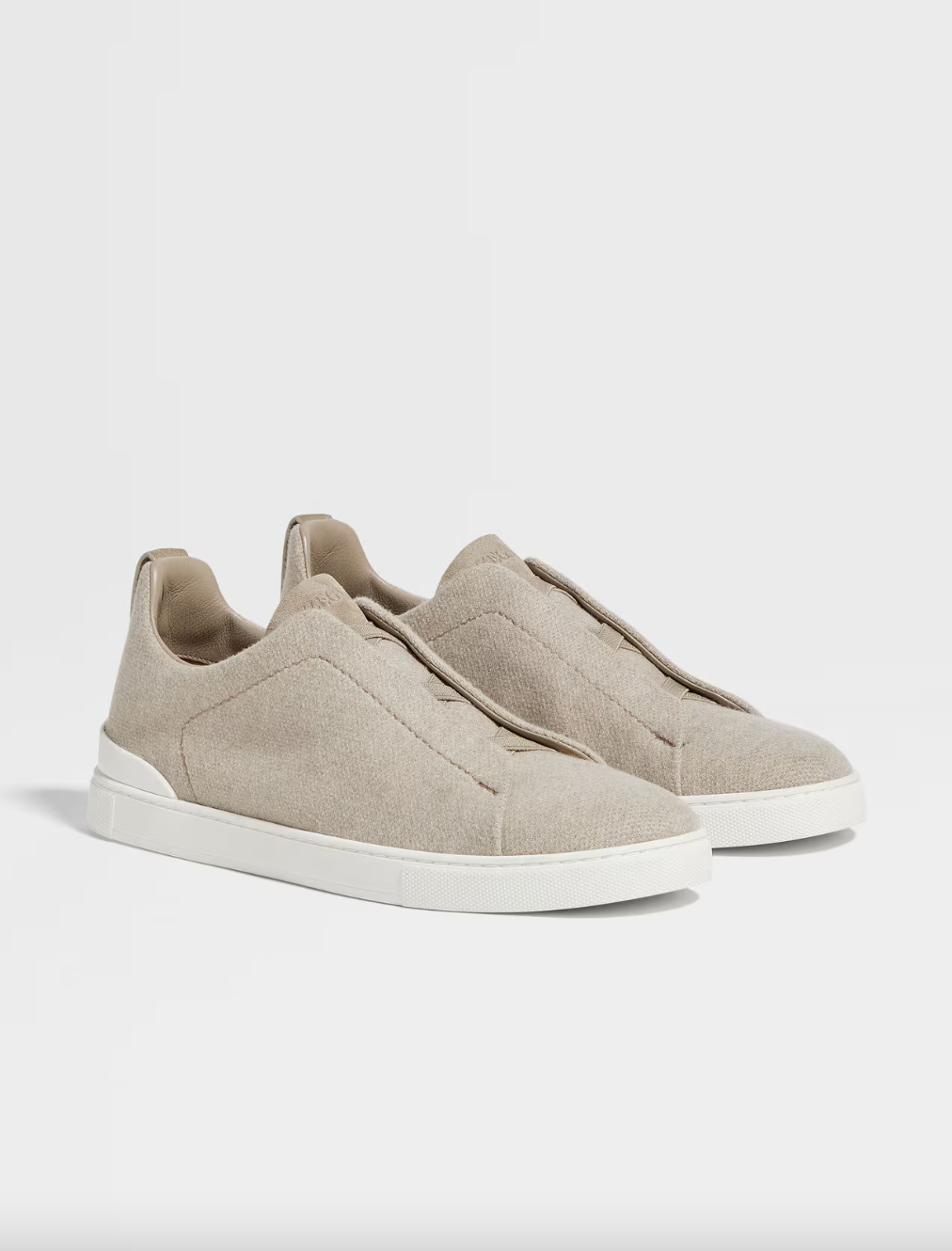 Zegna Men's Light Taupe Oasi Cashmere Triple Stitch™ Sneakers