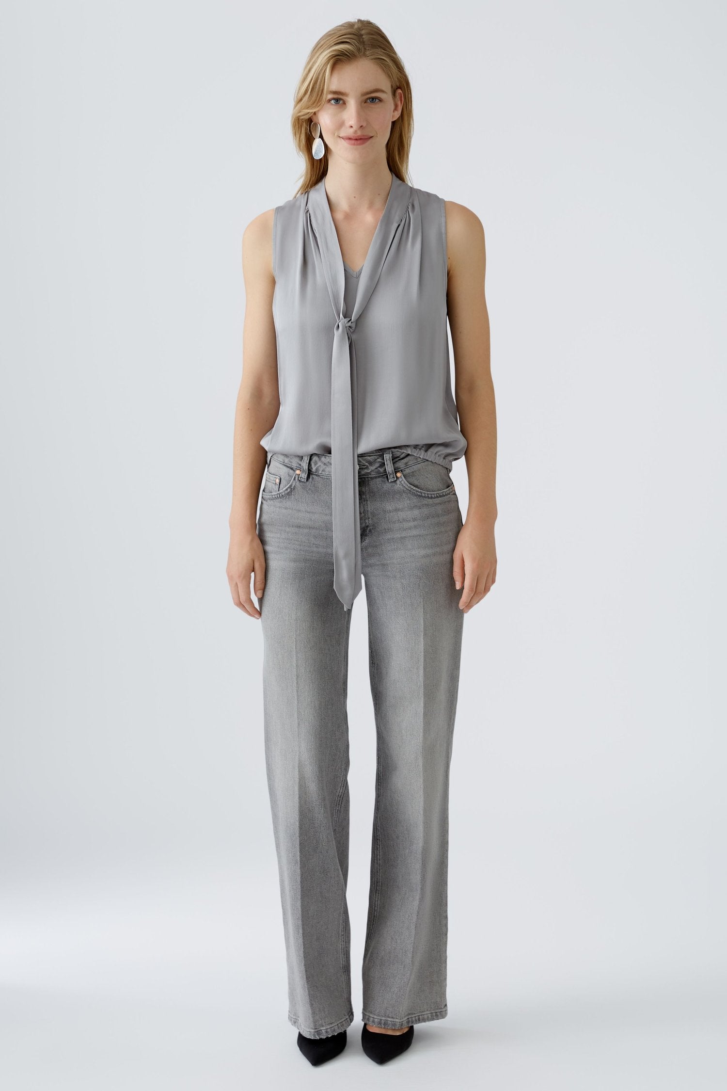 【YOURNUS】Slimy Linen Loose Wide Denim Oui Women's Flare Straight Leg Denim Jeans – Channers