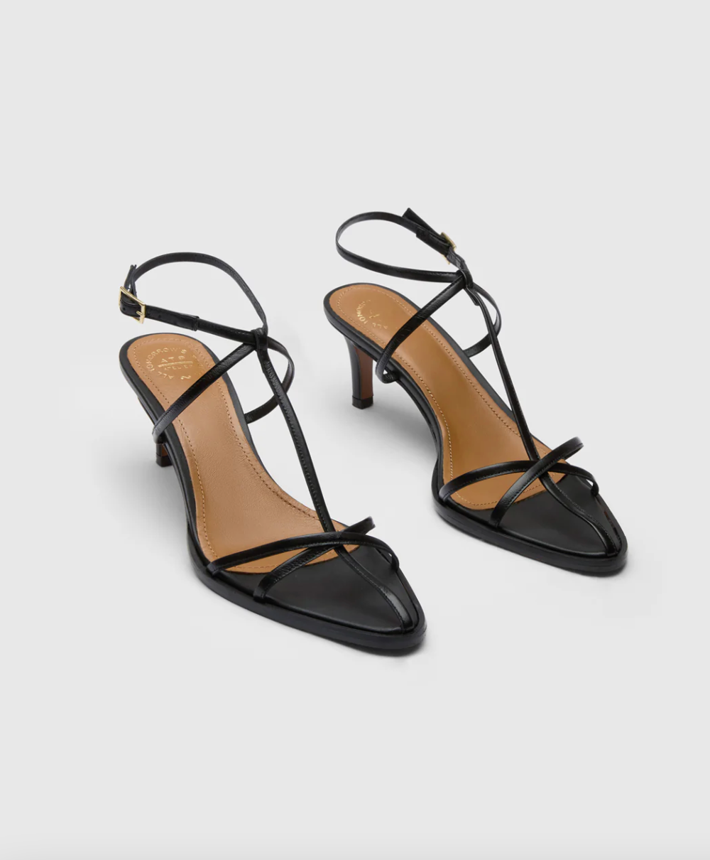 ATP Atelier Women's Torno Black Nappa Strappy heeled sandals
