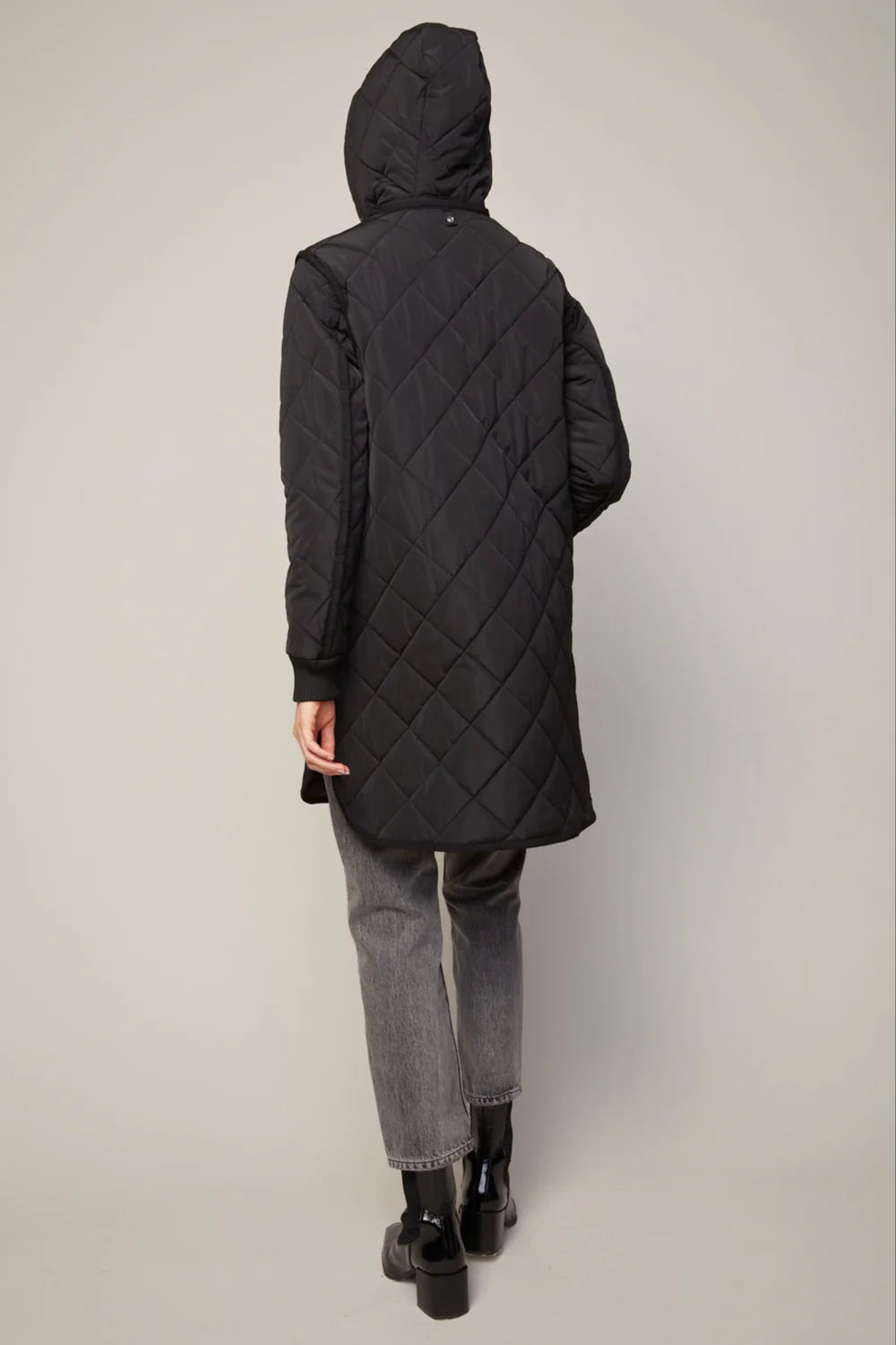 Adroit Atelier Women's Libby Quilted Full Zip Coat with Removable Hood