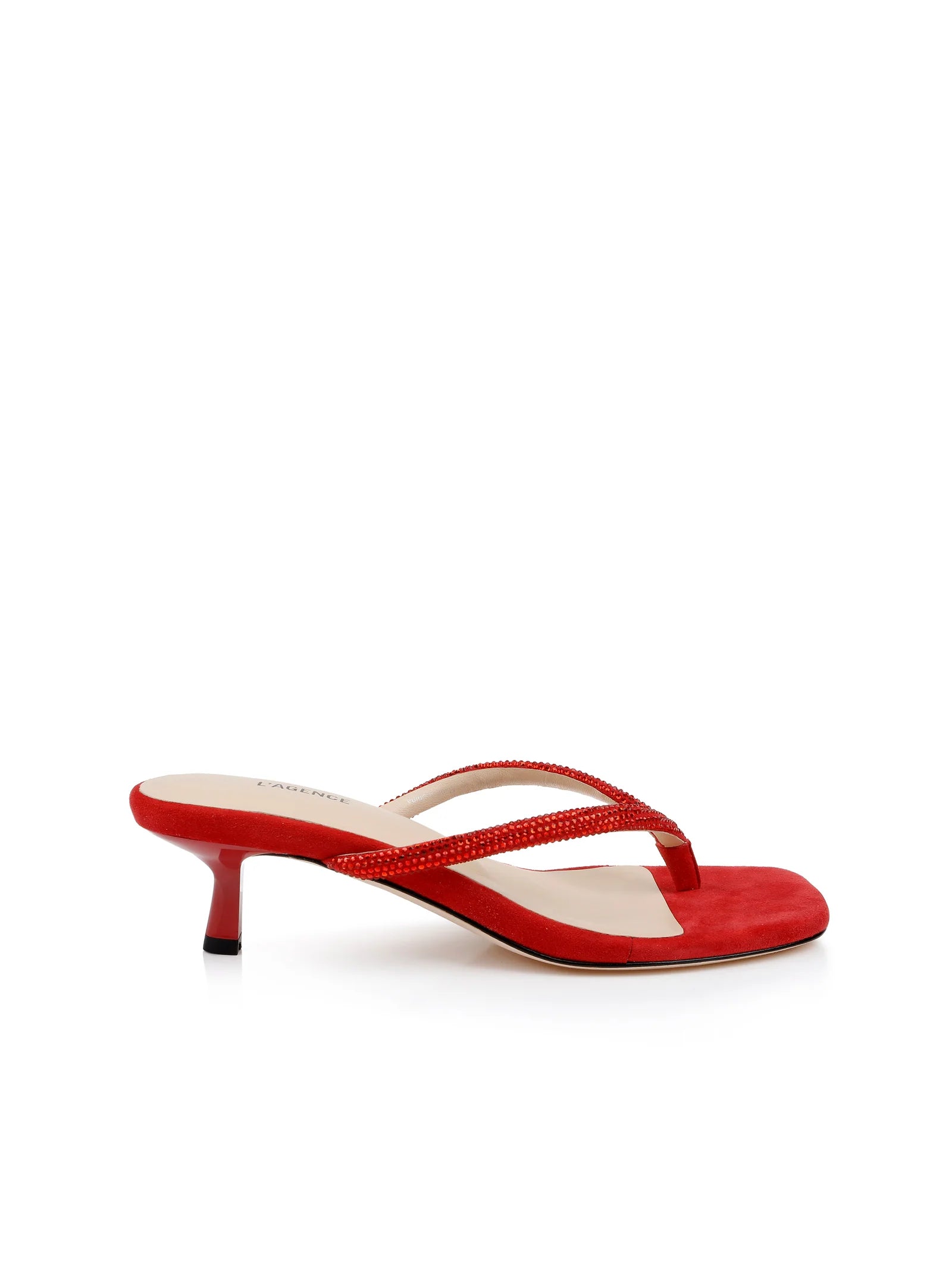 L'Agence Women's Hortense Crystal-Strap Kitten Heel