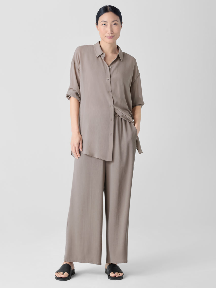 Eileen Fisher Women's Silk Georgette Crepe Wide-Leg Pant