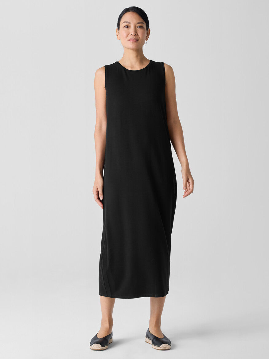 Eileen Fisher Women's Stretch Jersey Knit Round Neck Dress – Channers
