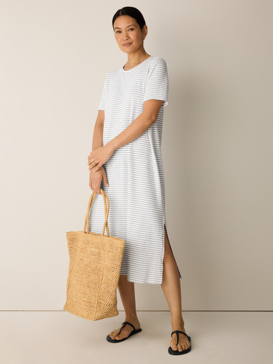 Eileen Fisher Women's Striped Organic Cotton Slub Tee Dress – Channers