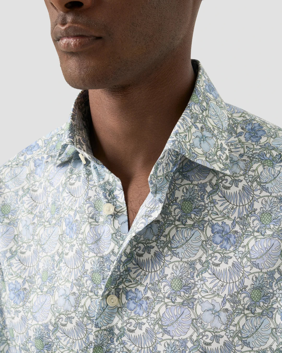 Eton Men's Floral Print Signature Twill Shirt