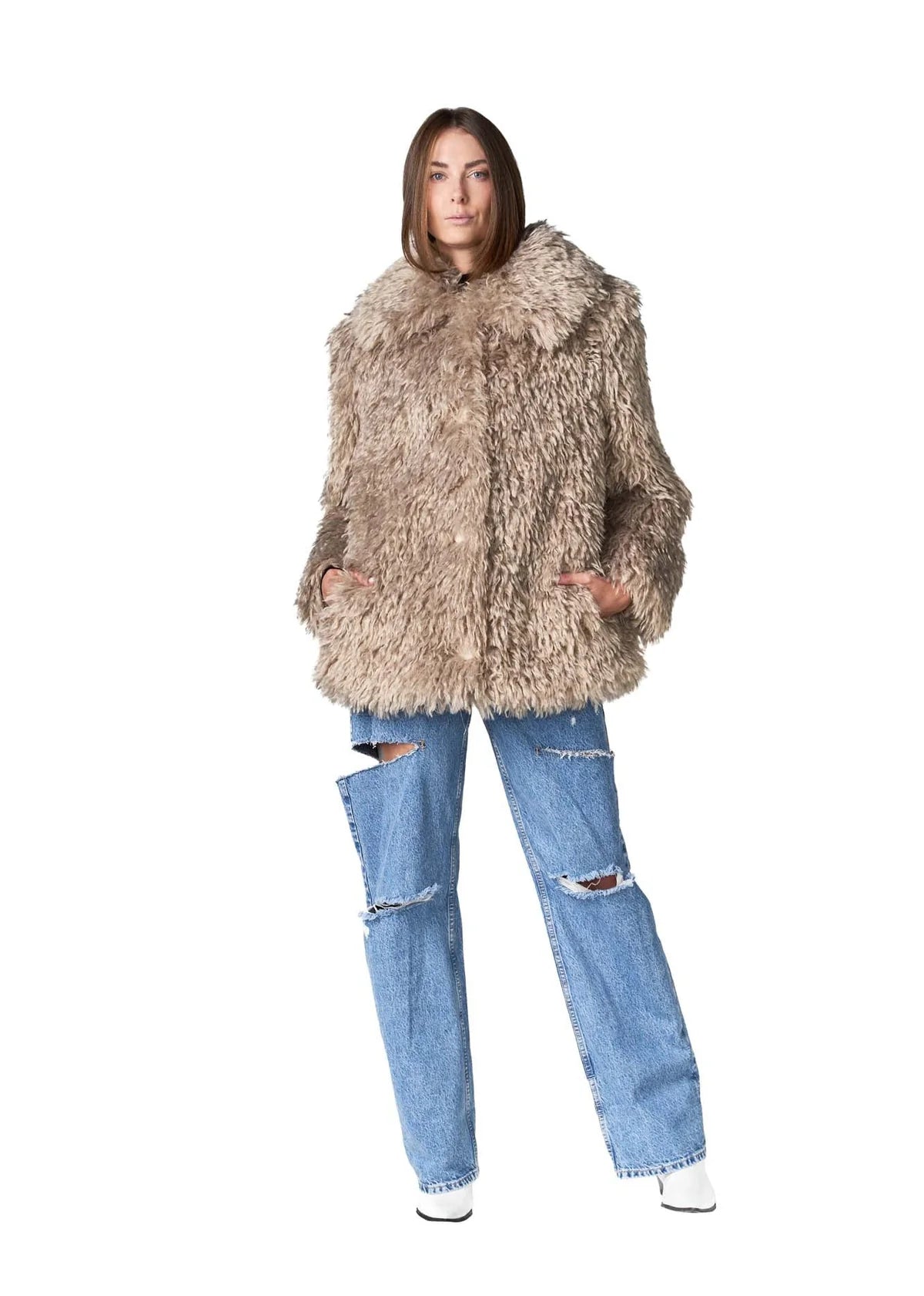 Freed Women's The Zoe Animal-Free Mongolian Fur Coat