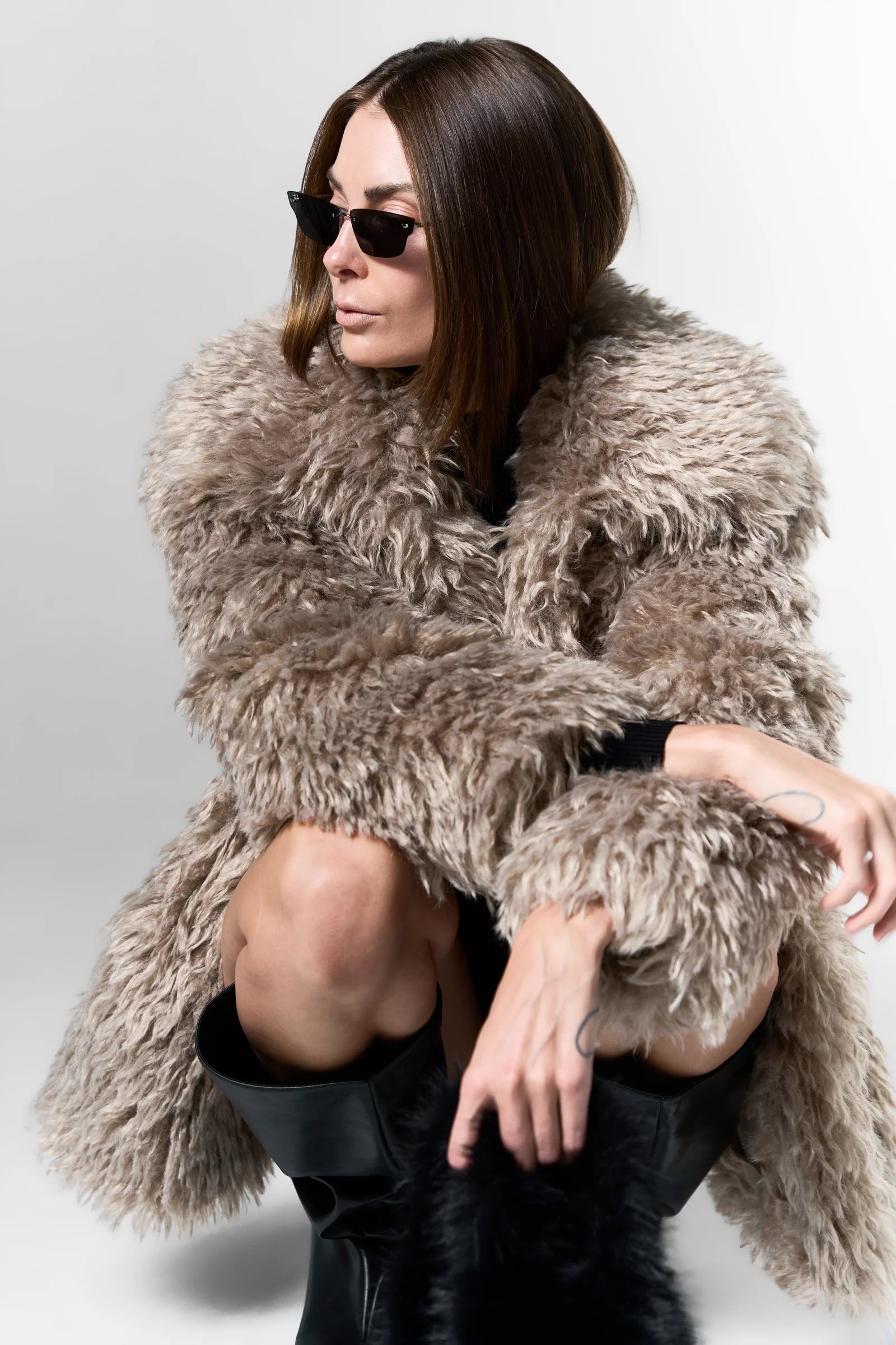 Freed Women's The Zoe Animal-Free Mongolian Fur Coat