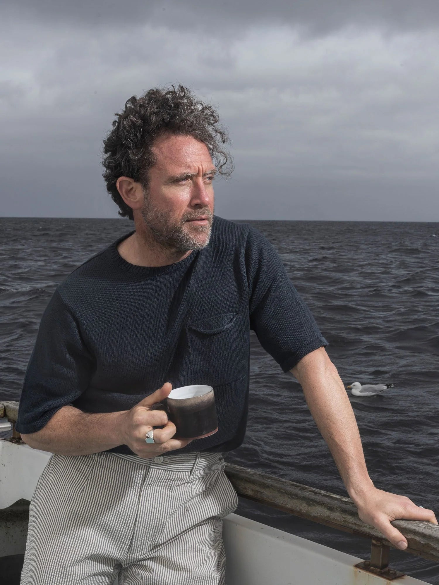 Inis Meain Men's Knit Pocket T-Shirt