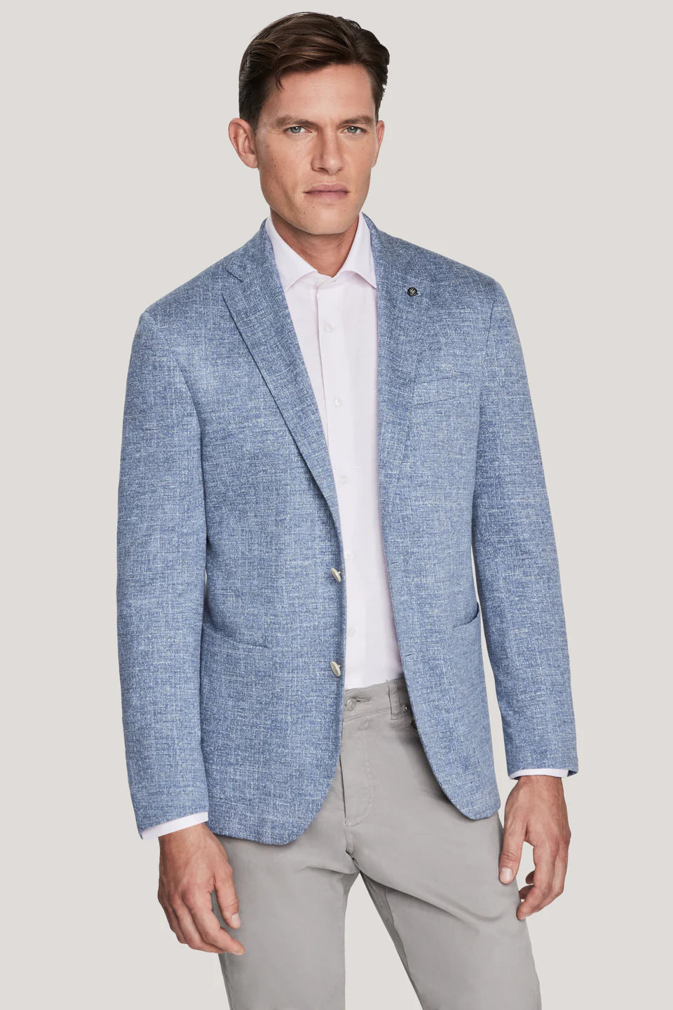 Jack Victor Men's Slate Blue Melange COMFORTWEAR™ Knit Blazer