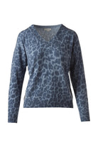 Kinross Women's Easy Leopard Vee Sweater