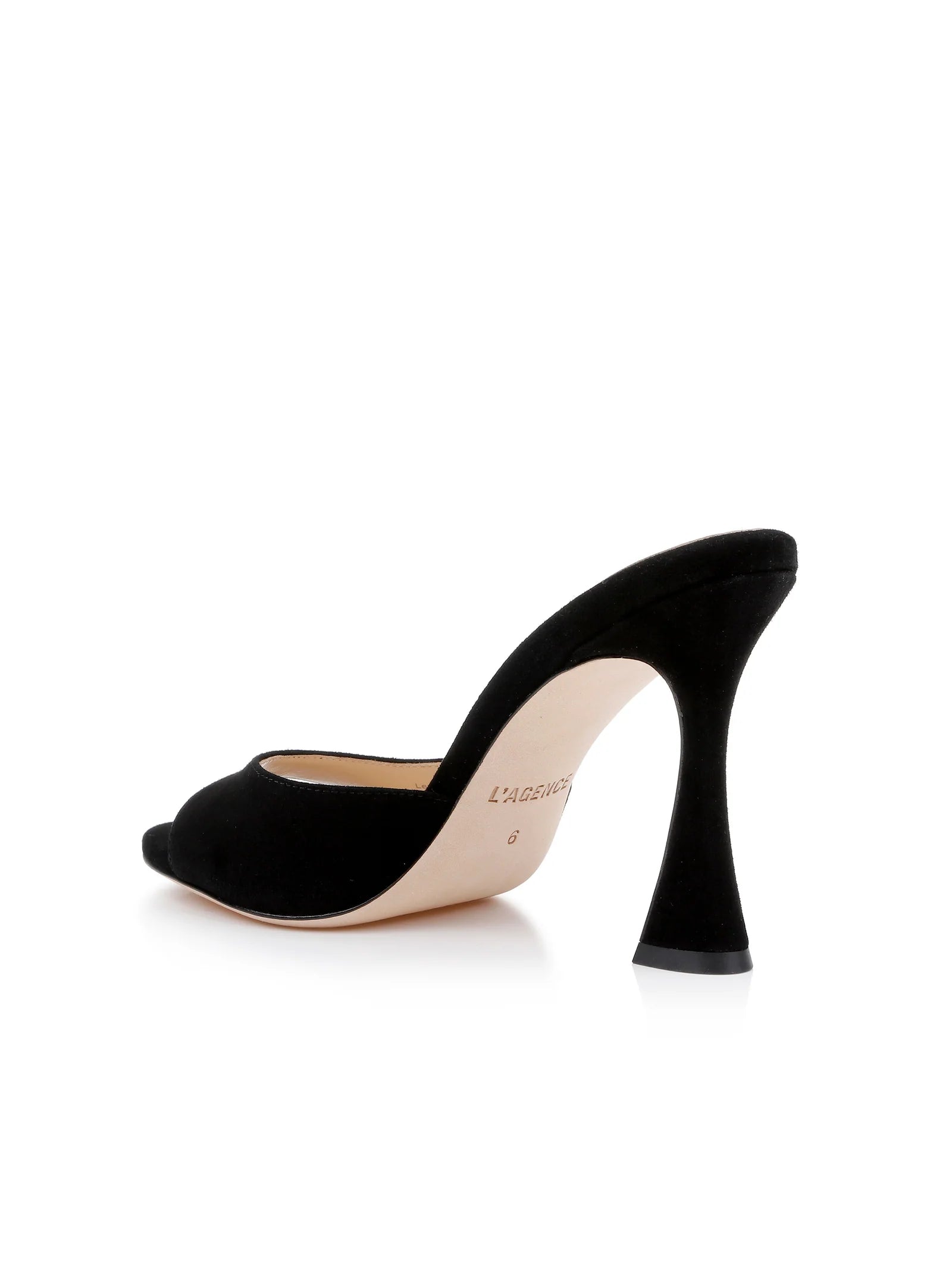 L'Agence Women's Avery Suede Peep-Toe Mule