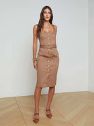 L'Agence Women's Idy Button-Front Dress
