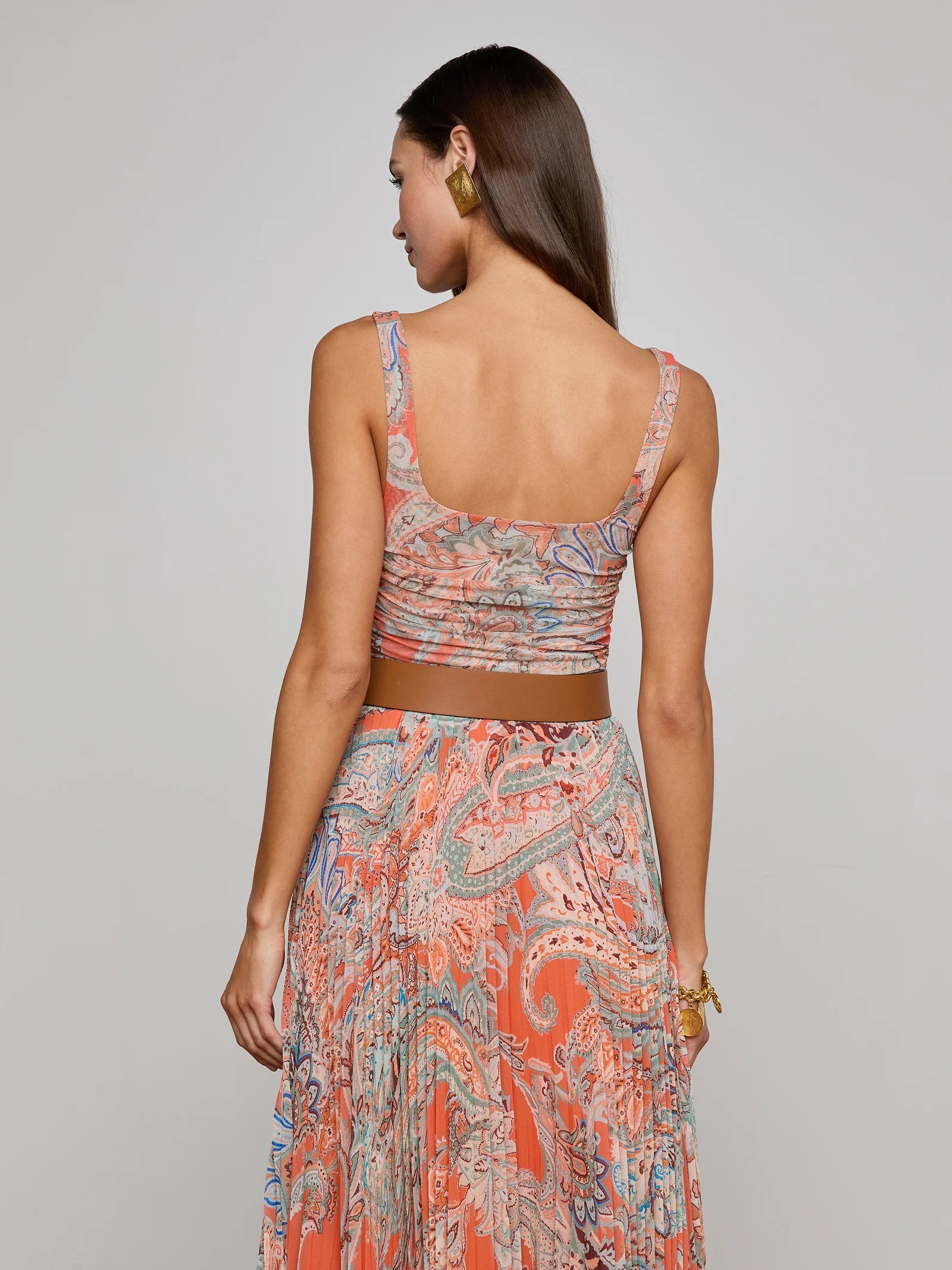 L'Agence Women's Rasha Mesh Paisley Tank