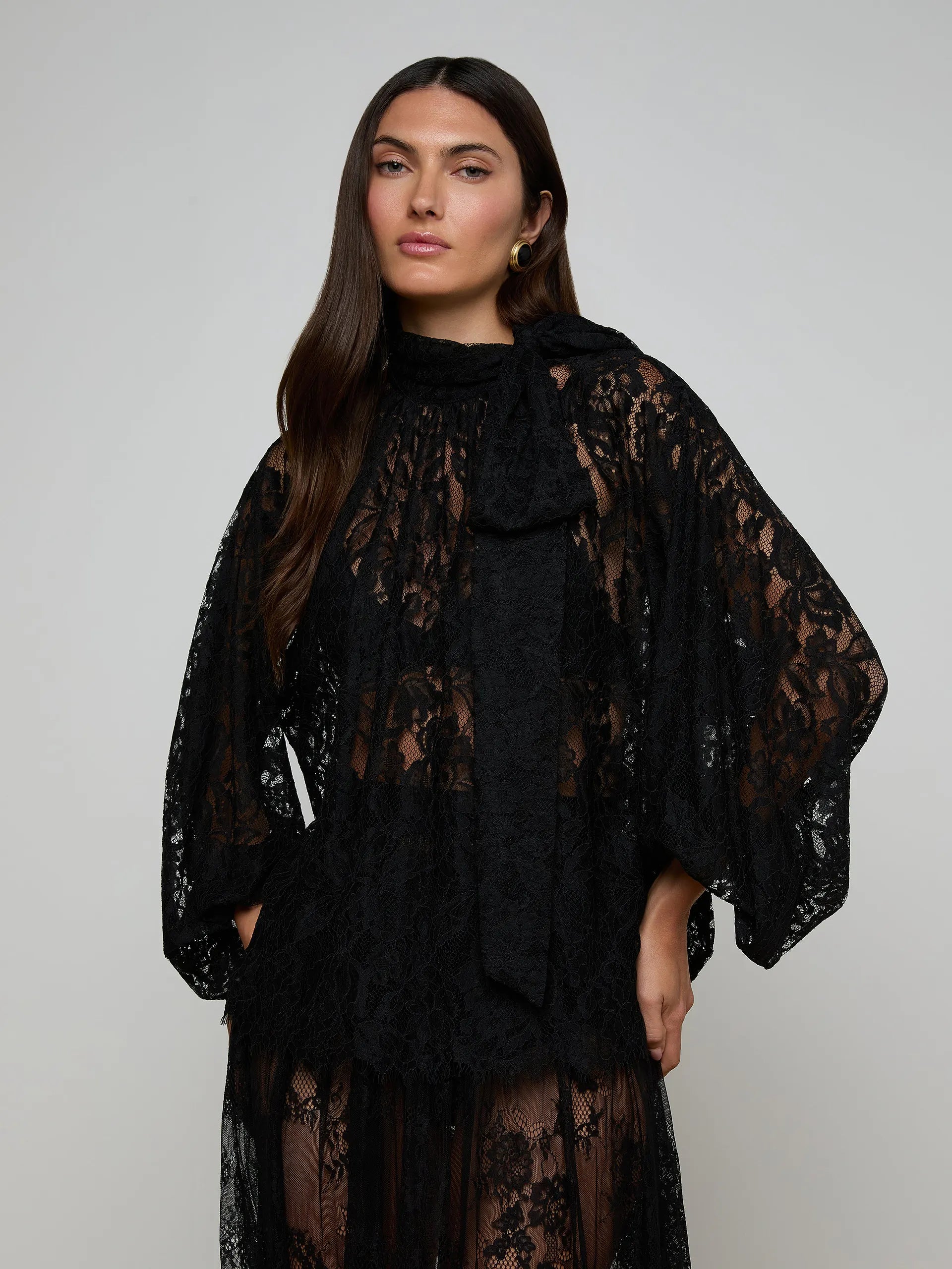 L'Agence Women's Rhett Oversized Lace Blouse