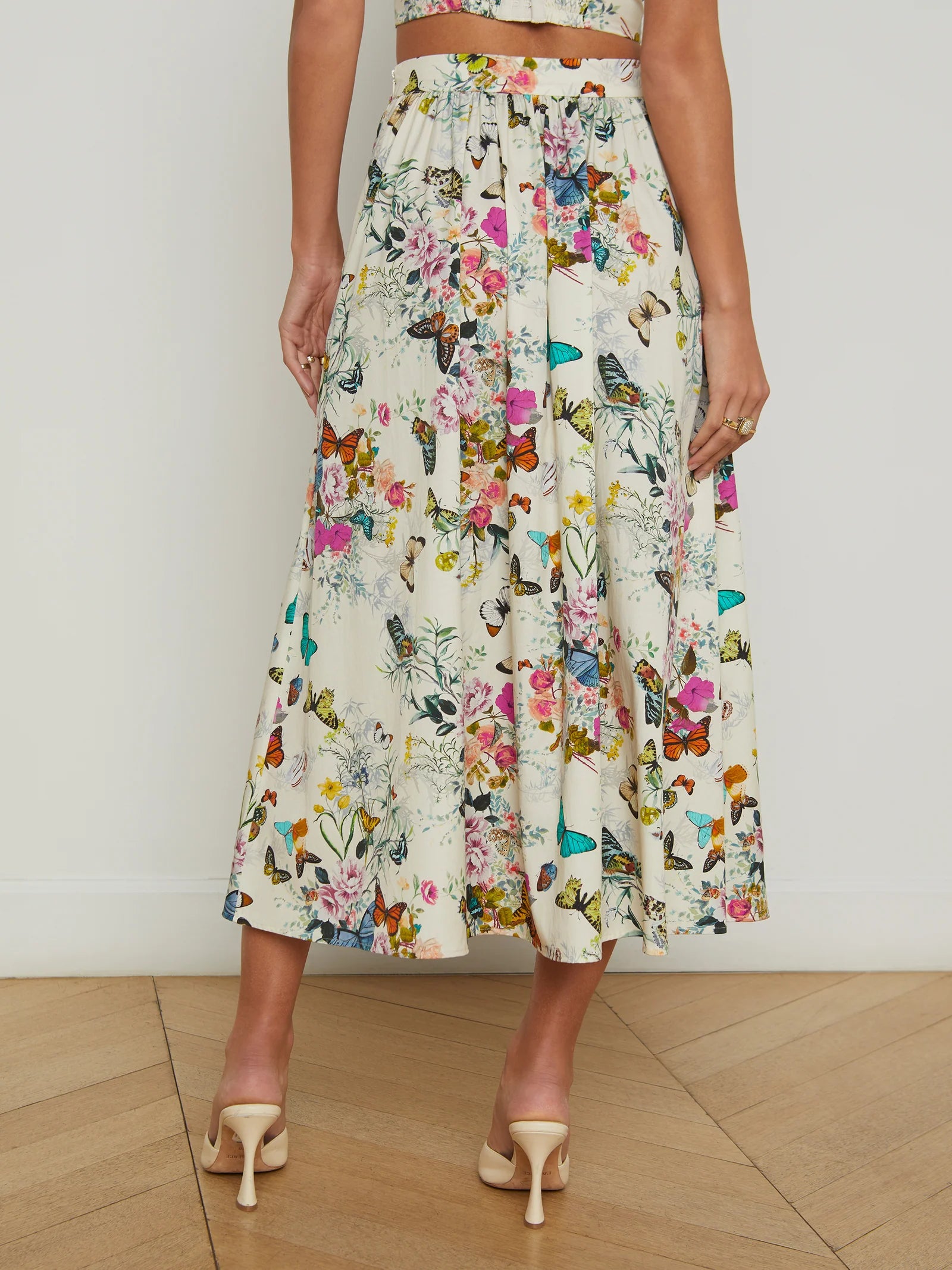 L'Agence Women's Seina Poplin Midi Skirt